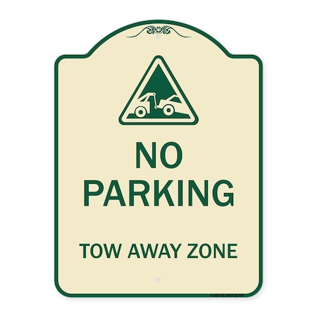 Signmission Tow Away Zone with Graphic Heavy-Gauge Aluminum Architectural Sign, 24" x 18", TG-1824-22799 A-DES-TG-1824-22799